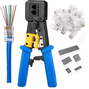 RJ45 Crimping Tool Ethernet Crimper for Cat6 Cat5 / RJ45 Pass Through Crimping tools (Only Crimper)