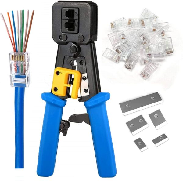 RJ45 Crimping Tool Ethernet Crimper for Cat6 Cat5 / RJ45 Pass Through Crimping tools (Only Crimper)