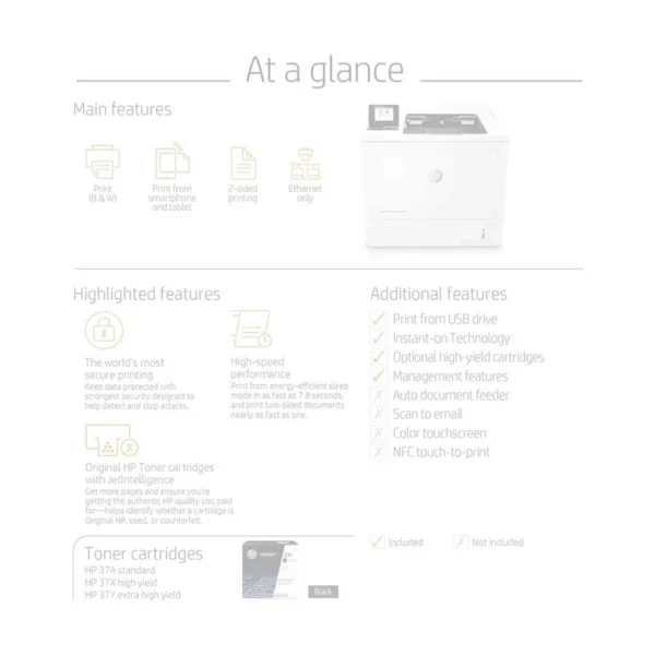 HP Enterprise M609dn Single Function Mono Laser Printer #K0Q21A - Image 2