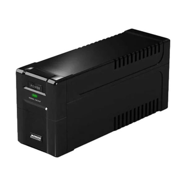 Power Guard PG650VA-CS 650VA Offline UPS in black plastic body with LED display and dual output ports
