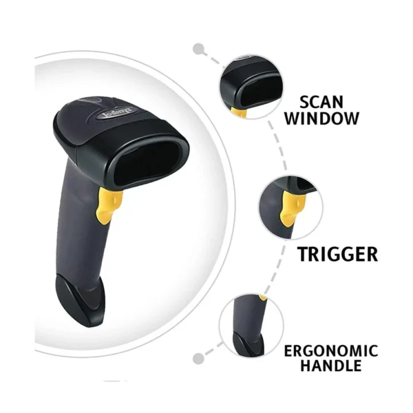 Zebra LS2208 Single Line Laser Barcode Scanner with Stand - Image 2